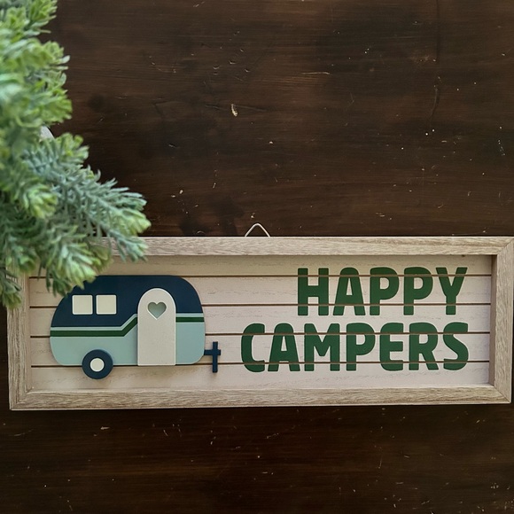 “Happy Campers” Wood Framed Wall Sign - Picture 1 of 7